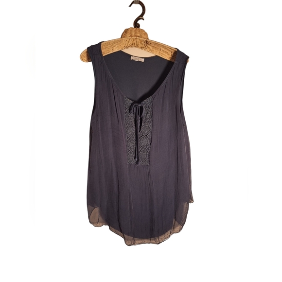 Keysha Silk Blend Babydoll Style Top Made in Italy Ladies Med Whimsigoth Hippie - Picture 1 of 7